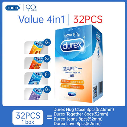 Durex Condoms Ultra Thin  Natural Latex Penis Cock Sleeve Mixed 4 Types Pleasures  Extra Lubricated Condom Sex Toys for Men