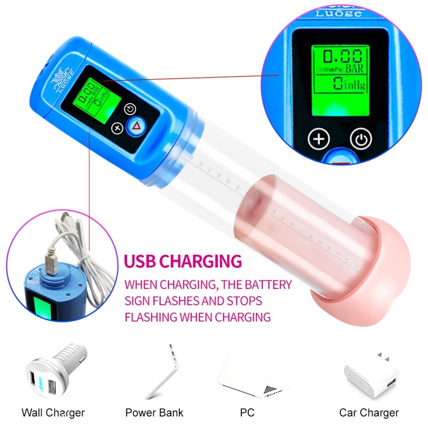 Electric Penis Pump Sex Toys for Men USB Charging Automatic Penis Extender Vacuum Pump Penile Enlarger Erection Male Masturbator