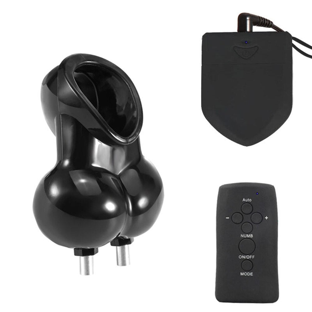 Electric Shock Glans Trainer SM Male Masturbator Scrotum Bondage Massage Chastity Cage Wireless Remote Control Sex Toys BDSM