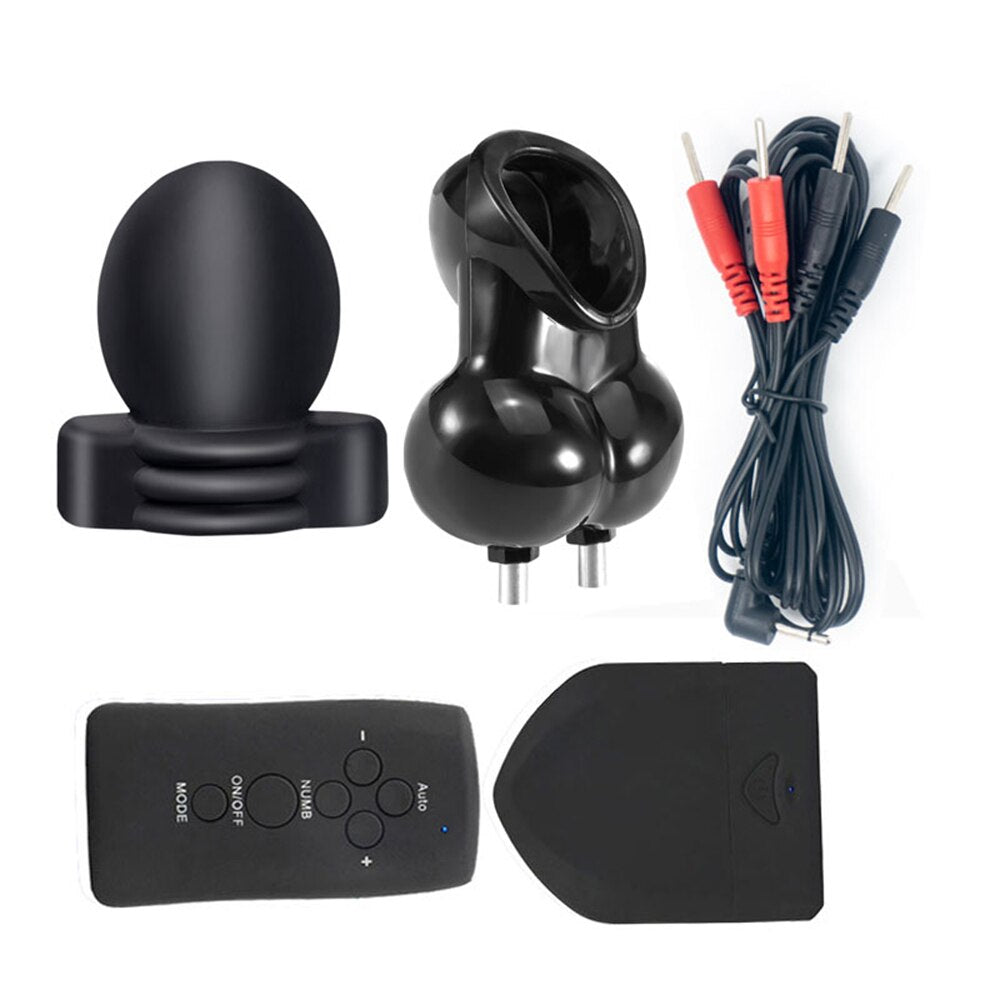 Electric Shock Glans Trainer SM Male Masturbator Scrotum Bondage Massage Chastity Cage Wireless Remote Control Sex Toys BDSM
