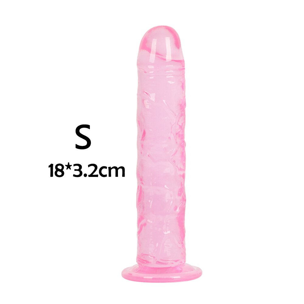 Erotic Soft Jelly Dildo Anal Butt Plug Realistic Penis Strong Suction Cup Dick Toy for Adult G-spot Orgasm Sex Toys for Woman