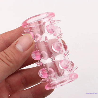 Penis Extension Sleeve Cock Rings For Men Enlarger Glans Particles Condom Lasting Delayed Sex Toys Adult Sexual Dotted Sex Goods