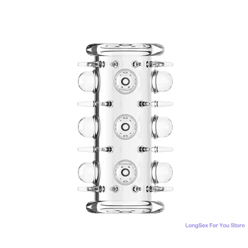Penis Extension Sleeve Cock Rings For Men Enlarger Glans Particles Condom Lasting Delayed Sex Toys Adult Sexual Dotted Sex Goods