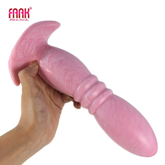 FAAK Large Pink Butt Plug with Sucker Silicone Bullet Anal Sex Toys for Women Men Anus Massage Beads Dildos Vagina Stimulation