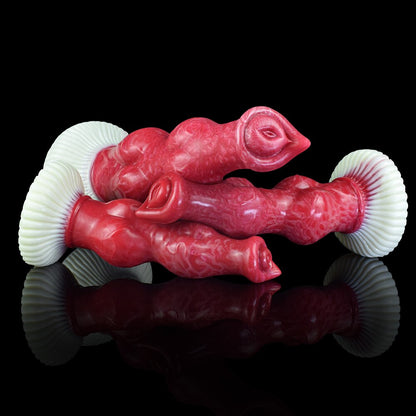 Large Red Sucker Silicone Beaded Knot Dog Dildo Sex Toy for Women Men Unisex Erotic Product Butt Plug