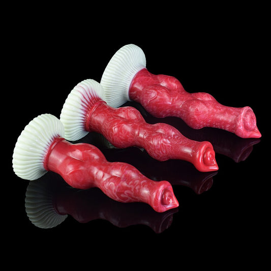 Large Red Sucker Silicone Beaded Knot Dog Dildo Sex Toy for Women Men Unisex Erotic Product Butt Plug
