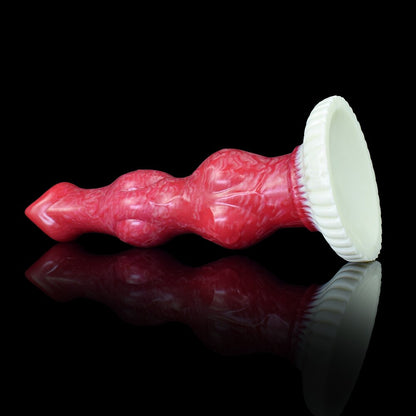 Large Red Sucker Silicone Beaded Knot Dog Dildo Sex Toy for Women Men Unisex Erotic Product Butt Plug