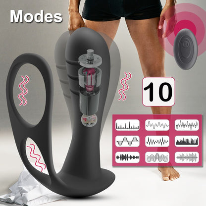 Prostate Massager Vibrator Anal Butt Plug Wireless Cock Rings Vibrators Delay Ejaculation Sex Toys for Gay Men