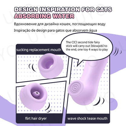 Fairy Clitoris Sucker Artificial Crystal Stone Decoration Sucking Vibrator Clitoral Stimulator Nipple Sucker for Women