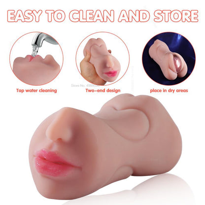 Realistic 3D Deep Throat Male Masturbator - Oral Sex Cup - Artificial Vagina Sex Toy for Men and Women - SexToy Shop