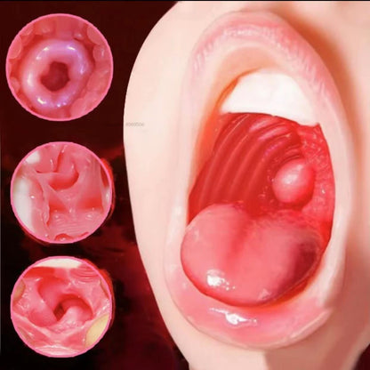 Realistic 3D Deep Throat Male Masturbator - Oral Sex Cup - Artificial Vagina Sex Toy for Men and Women - SexToy Shop