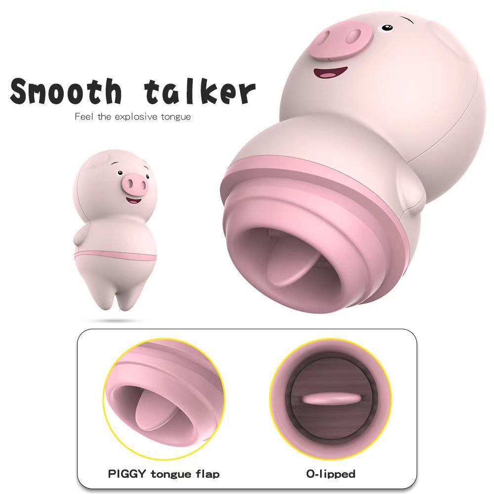 Female Masturbator Clitoris Stimulator Cute Pig Tongue Lick Vibrators Sex Toys For Adults