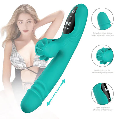 Female vibrator. Tongue wheel licking and pressing. High-frequency telescopic. Intelligent touch control. Intelligent heating.