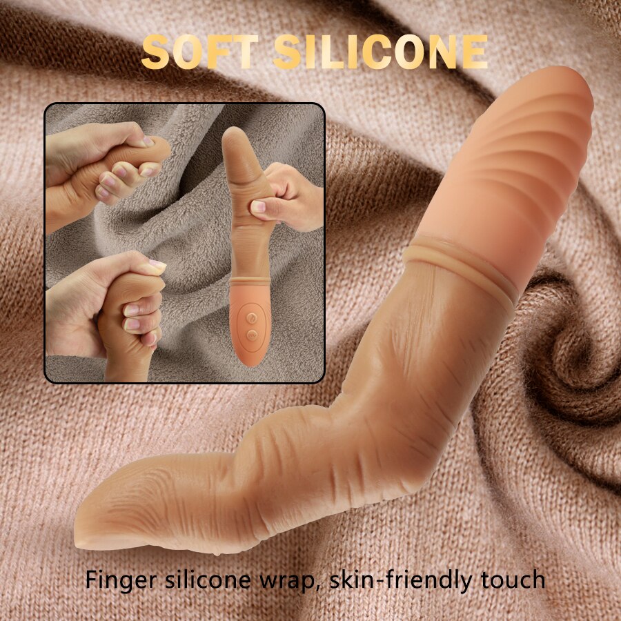 Powerful Finger Vibrator for Women G-Spot Stimulator Vaginal Massager Heating Silicone Finger Dildo Masturbator Adult Toy