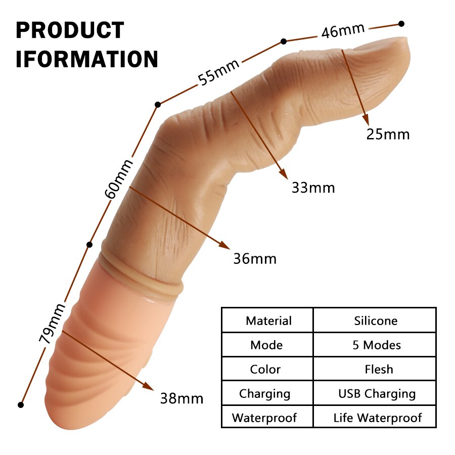 Powerful Finger Vibrator for Women G-Spot Stimulator Vaginal Massager Heating Silicone Finger Dildo Masturbator Adult Toy