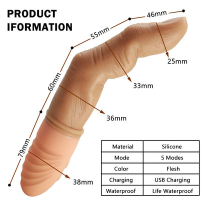 Powerful Finger Vibrator for Women G-Spot Stimulator Vaginal Massager Heating Silicone Finger Dildo Masturbator Adult Toy