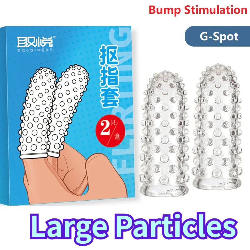 G Spot Finger Sleeve Massage Condoms Adult Toys for Women Masturbation Large Particles Flirting Sex Toys Juguetes Para Adultos