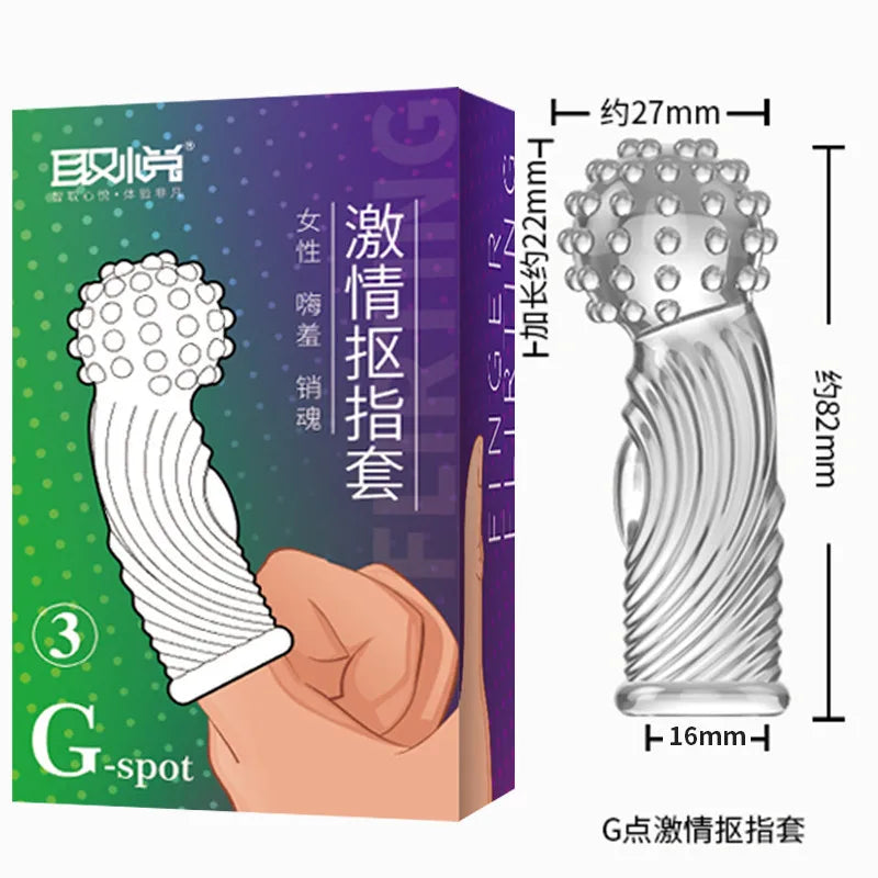 G Spot Finger Sleeve Massage Condoms Adult Toys for Women Masturbation Large Particles Flirting Sex Toys Juguetes Para Adultos