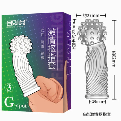 G Spot Finger Sleeve Massage Condoms Adult Toys for Women Masturbation Large Particles Flirting Sex Toys Juguetes Para Adultos