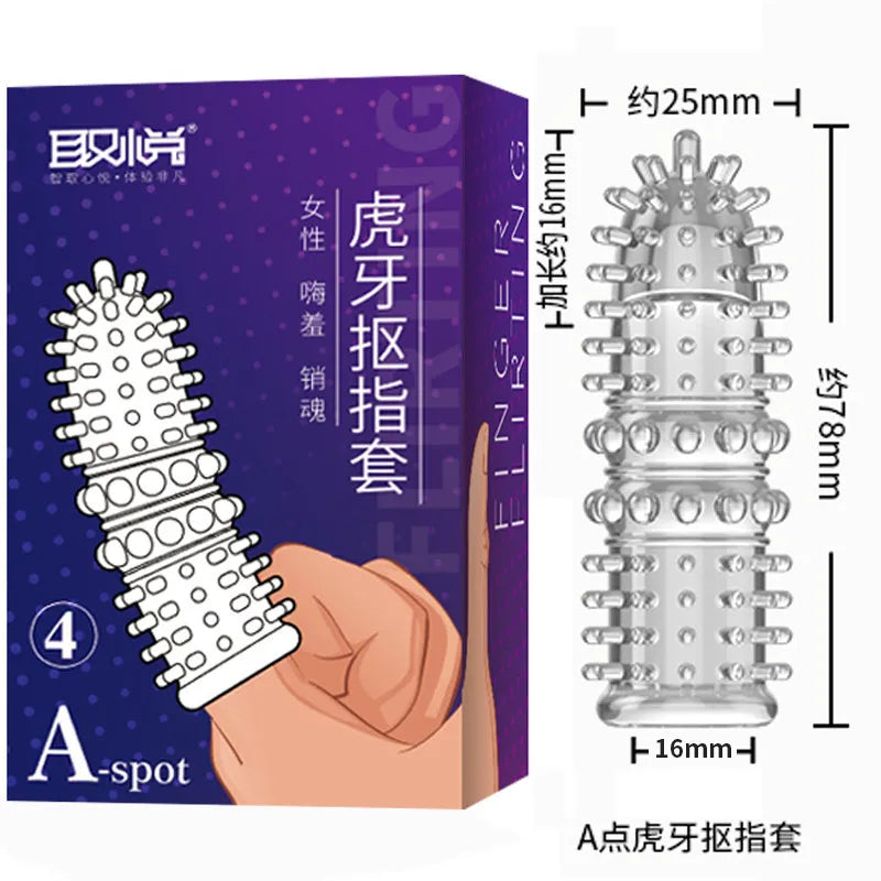 G Spot Finger Sleeve Massage Condoms Adult Toys for Women Masturbation Large Particles Flirting Sex Toys Juguetes Para Adultos
