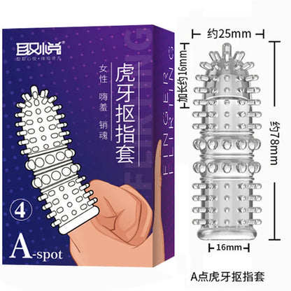 G Spot Finger Sleeve Massage Condoms Adult Toys for Women Masturbation Large Particles Flirting Sex Toys Juguetes Para Adultos