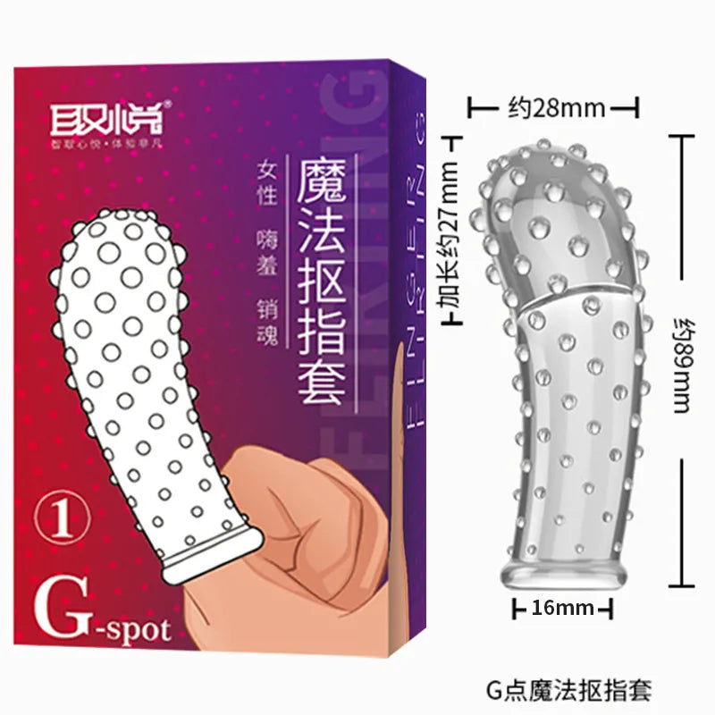 G Spot Finger Sleeve Massage Condoms Adult Toys for Women Masturbation Large Particles Flirting Sex Toys Juguetes Para Adultos