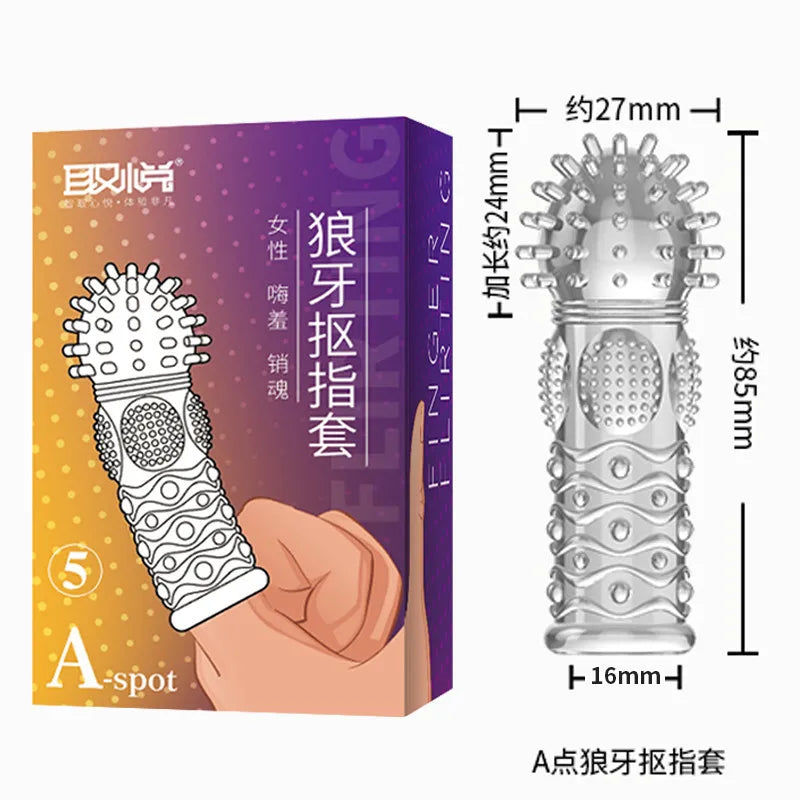 G Spot Finger Sleeve Massage Condoms Adult Toys for Women Masturbation Large Particles Flirting Sex Toys Juguetes Para Adultos