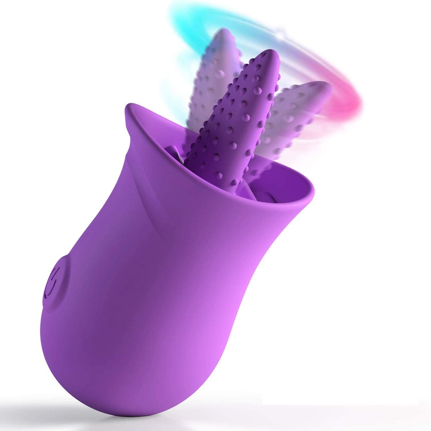 G-Spot Silicone Vibrator with Tongue Licking Nipple Stimulator, 10-Level Sex Toy with Powerful Motor for Women