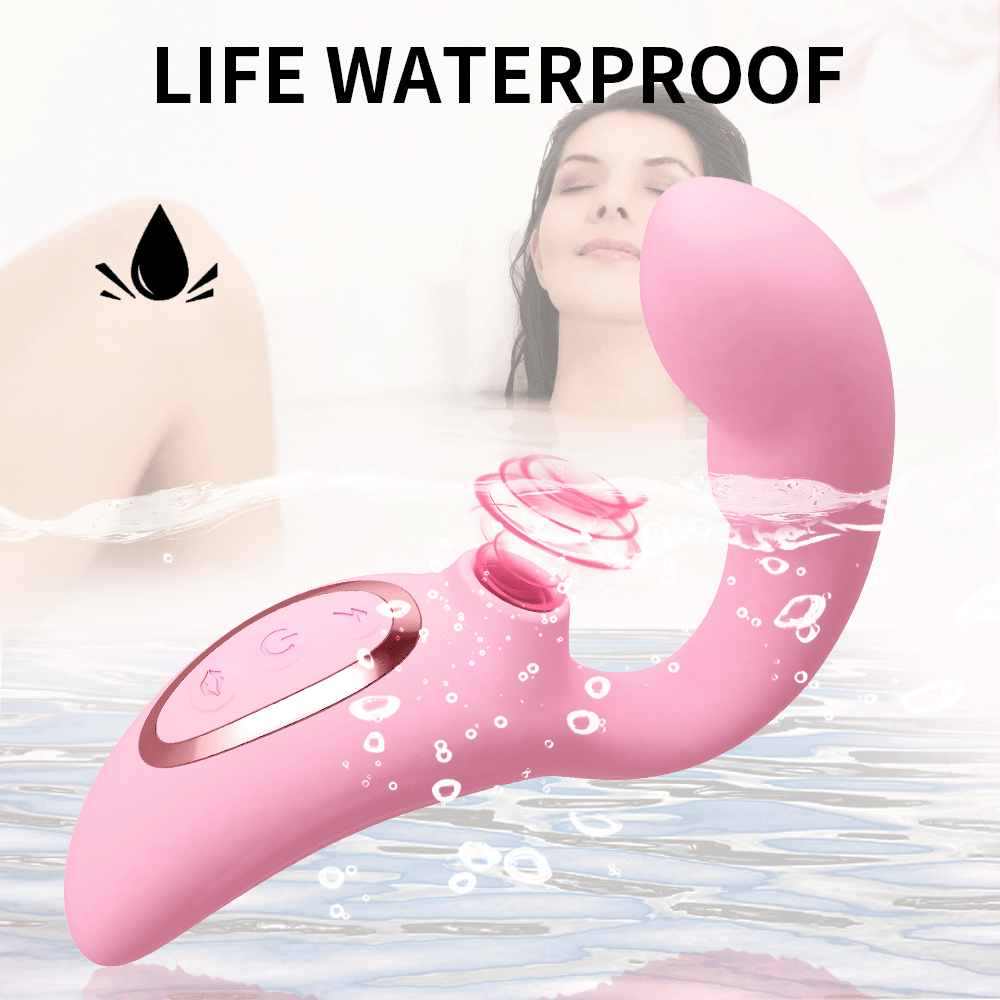 G-spot clitoral sucking vibrator dildo, vibrating vaginal stimulator with anal massager, 5 + 10 modes, adult sex toy for women and couples