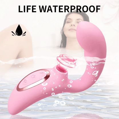 G Spot Clitoral Sucking Vibrator Dildo Vibrating Vaginal Stimulator with Anal Massager 5 + 10 Modes Adult Sex Toy for Women Couples