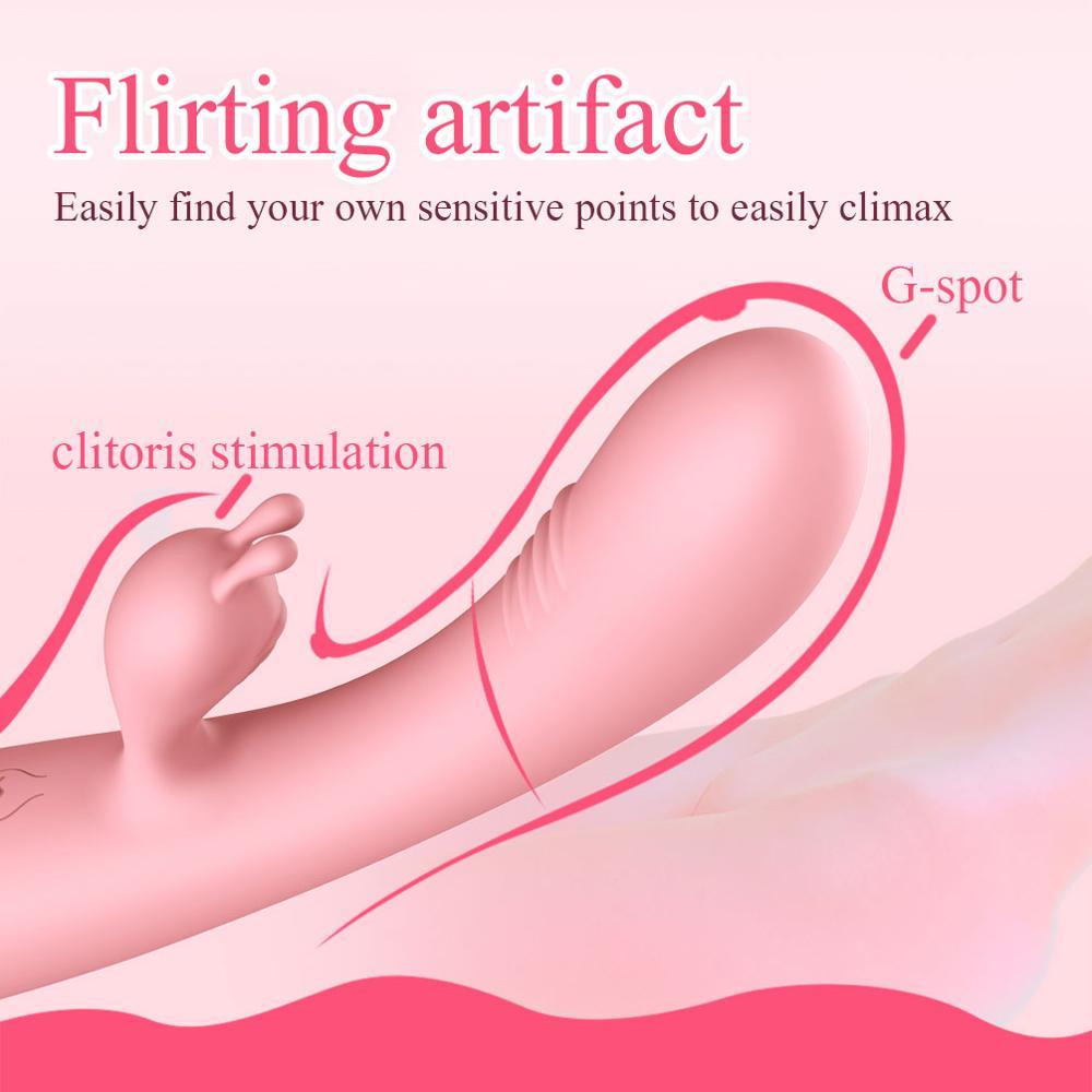 G-spot Rabbit Double Vibrator for Woman Strapon Masturbation Clitoris Stimulator Dildos Waterproof Rechargeable Adult Sex Toys