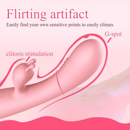 G-spot Rabbit Double Vibrator for Woman Strapon Masturbation Clitoris Stimulator Dildos Waterproof Rechargeable Adult Sex Toys