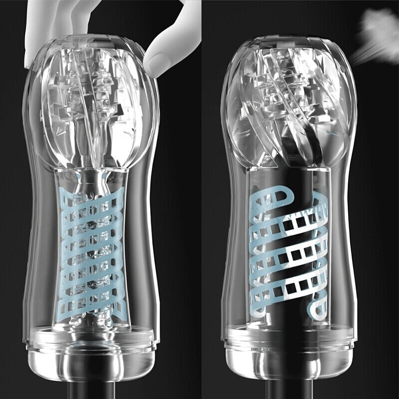 Galaku Durable Exercise Toy for Men, Vacuum Twisted Cup Vagina, Transparent Male Masturbator