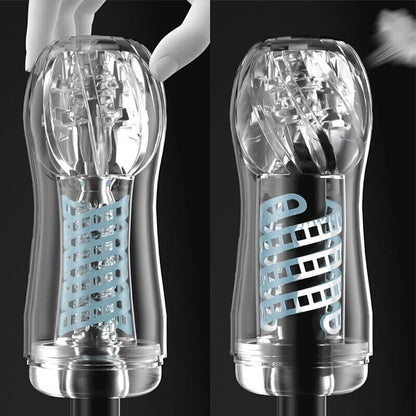 Galaku Durable Exercise Toy for Men, Vacuum Twisted Cup Vagina, Transparent Male Masturbator