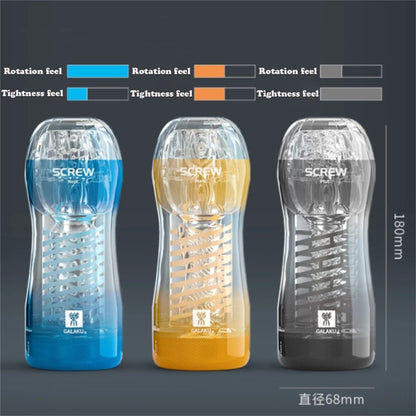 Galaku Durable Exercise Toy for Men, Vacuum Twisted Cup Vagina, Transparent Male Masturbator
