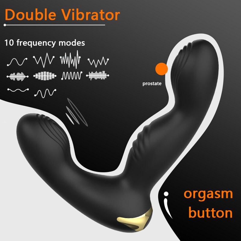 Gelugee Anal Plug Vibrator Prostate Massager Silicone Sex Toy for Men Butt Plug Wireless Remote Control 10 Modes Gay Sexy Product