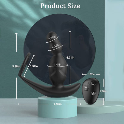 Gelugee App Anal Plug Vibrator, Sex Toy for Men, Prostate Massager, 360-Degree Stimulation Male Buttplug with Cock Ring
