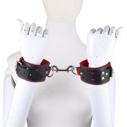 Adjustable Leather Handcuffs and Shackles BDSM Bondage Bundling Femdom Fun Adult Sex Bondage Sex Toys for Woman Couples