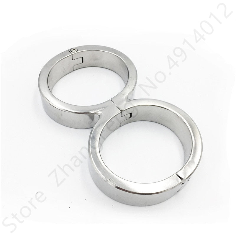 Heavy Stainless Steel Handcuffs Ankle Cuff Bondage BDSM Fetish Adult Sex Toys for Woman Screw Sex Toy Bundle Sex Shop China 18+