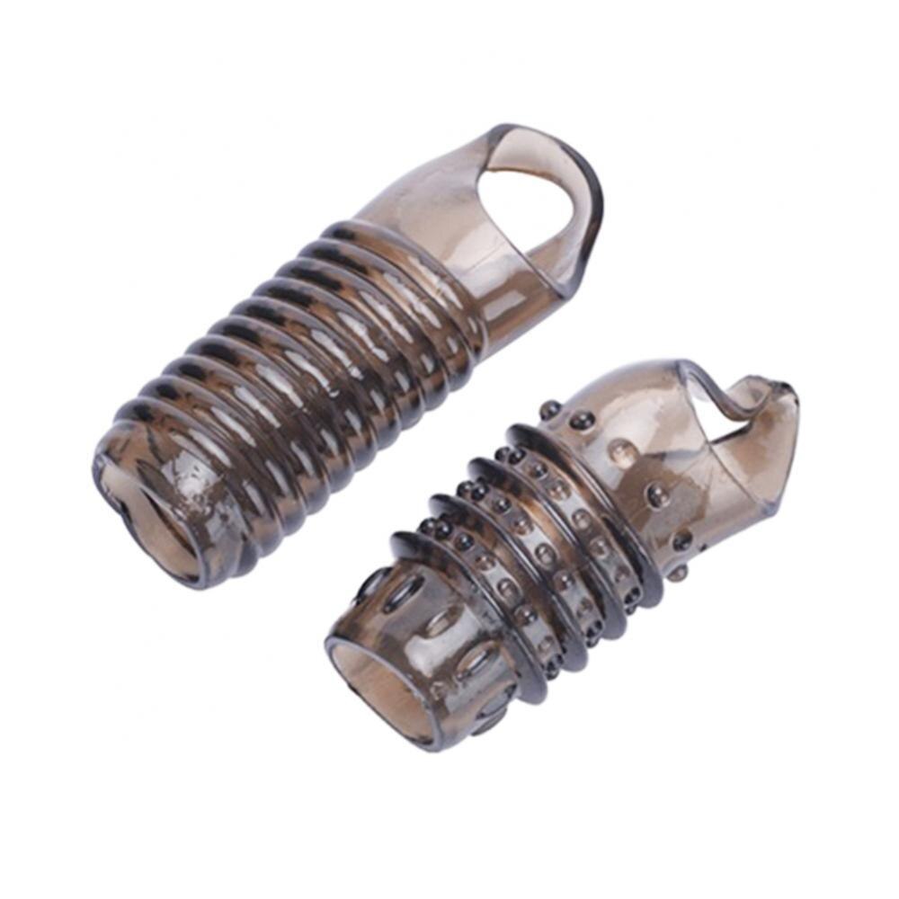 Flexible Penis Extender Sleeve Condoms Thread Penis Sleeve Extension Scrotum Ring Sex Toys Delay Ejaculation Cock Ring Sex Toy