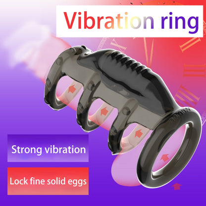 Dick Vibrating Penis Rings for Male Delay Ejaculation Men Sex Toys Silicone Penis Sleeve Ring Cock Ring Men Chastity Cage Device