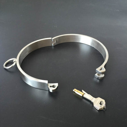 Stainless Steel Slave Flirt Wrist Handcuffs Ankle Cuffs Neck Collar Chain BDSM Shackle Bondage Invisiable Lock Fetish Sex Toys