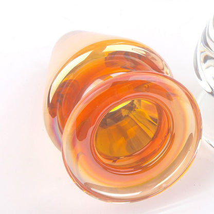 Transparent Butt Plug Waterproof Women Glass Massager Stimulation Adult Sex Toy 8.5 X 5.4cm