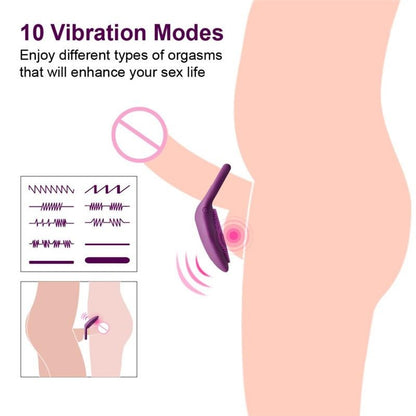 Penis Ring Vibrating Clitoris Stimulator G-Spot Sex Toys for Couples Vibro Delay Lick Vagina Orgasm Lock Fine Sleeve Vibrator