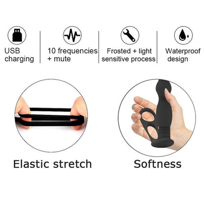 Silicone Anal Butt Plug Pull Beads with Cock Ring Prostate Massager Anal Balls Vibration Heating Erotic Anal Sex Toy for Adult