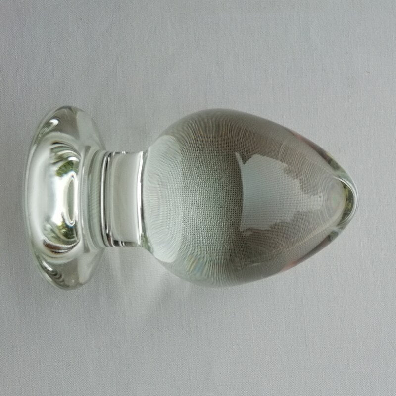 65mm Diameter Smooth Glass Anal Plug G Spot Stimulator Anal Expander Vagina Ball Anus Dilator Sex Toys for Women Glass Butt Plug