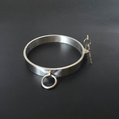 Stainless Steel Slave Flirt Wrist Handcuffs Ankle Cuffs Neck Collar Chain BDSM Shackle Bondage Invisiable Lock Fetish Sex Toys