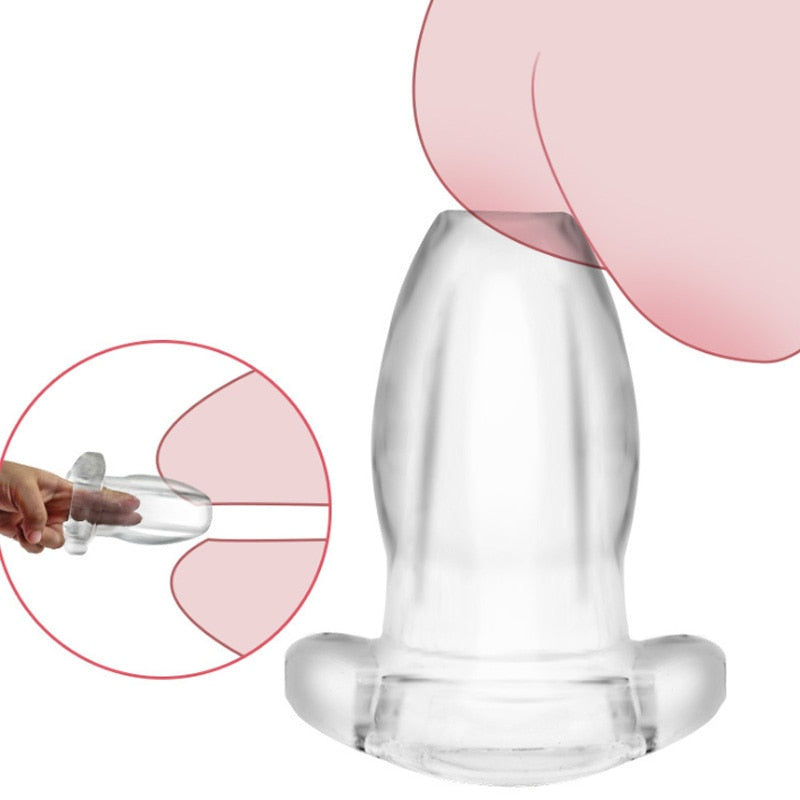 Hollow Anal Plug, Anal Extender, Dilator, Butt Plug, Peep Vagina and Anal Enema Sex Toys for Men, Gay Sex Products