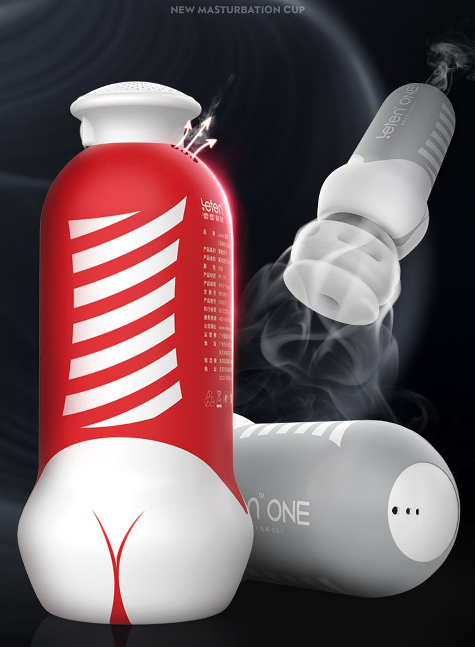 Leten Masturbator for Men Toy - Three-Stoma Air-Sucking Fully Automatic Female Sex Moaning. Virtual Skin for Men.