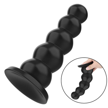 Female Male Masturbator Liquid Silicone 5 Beads Anal Plugs Big Dildos Butt Plug Sex Toys for Women Men Strong Suction Cup